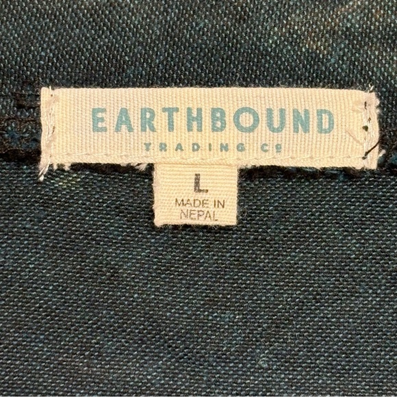 Earthbound Trading Overdyed Patchwork Toggle Henley Cotton Pullover Mens Size L - Picture 12 of 14